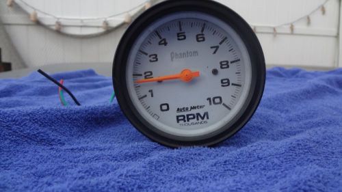 Auto meter 5897 phantom 3 3/8&#034; 0-10,000 rpm in-dash electric tachometer