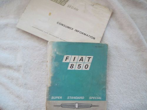 1970 fiat 850 berlina super-standard-special.. original instruction book-look!