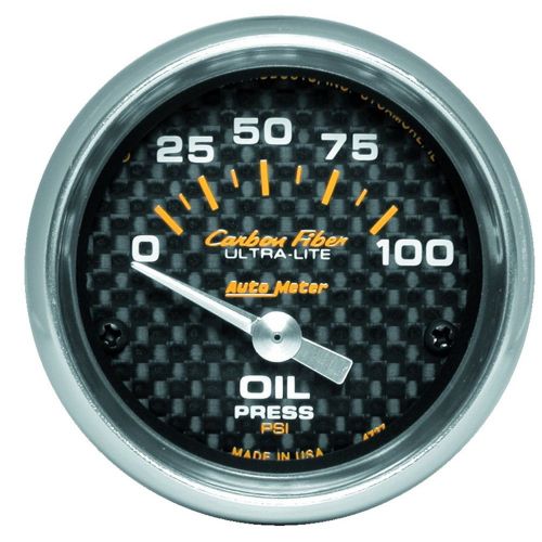 Auto meter 4727 carbon fiber; electric oil pressure gauge