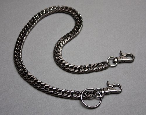 Black chrome / gunmetal 24&#034; wallet chain for harley davidson bikers etc.