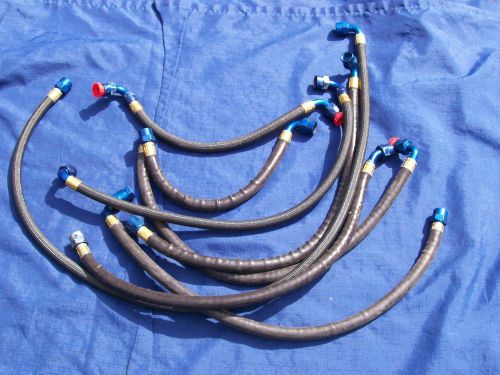 Nascar lot of 8 nomex braided racing hoses an-8