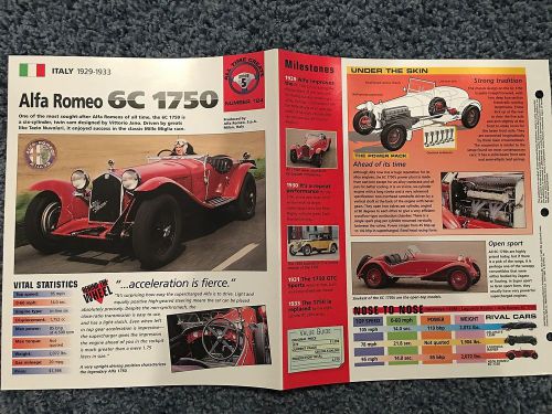 ★★ alfa romeo 6c 1750 super sport -  collector brochure specs 1929 - 1933 ★★