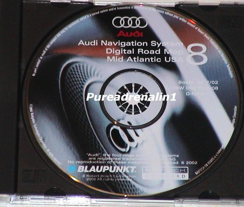 2001 2002 audi a4 a6 a8 navigation map disc cd 8 mid atlantic de va wa md nj pa