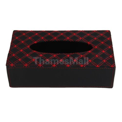 Black red synthetic leather luxury car tissue box paper box case holder