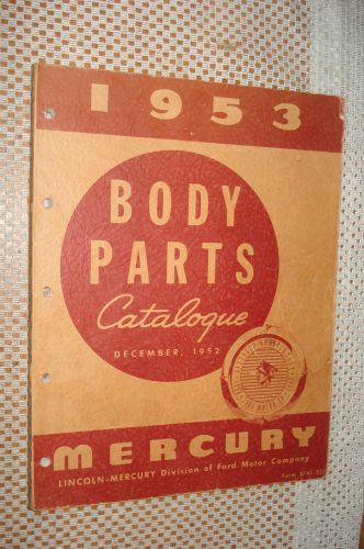 1953 mercury body parts catalog original book rare parts number&#039;s