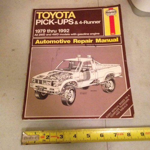 Haynes repair manual toyota pick-up &amp; 4-runner 1979-1992 clean