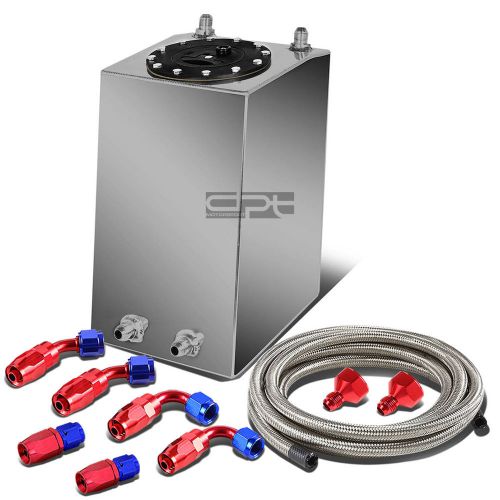 3 gallon lightweight aluminum race reserved tank+cap+level sender+steel line kit