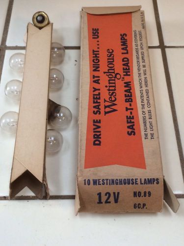 Vintage box westinghouse wh 89 12v 6cp light lamp nos nib bulbs car old truck