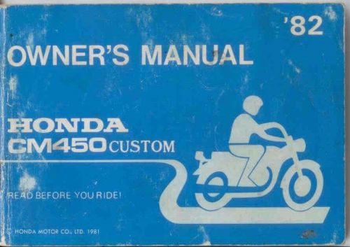 1982 honda cm450 custom owners manual