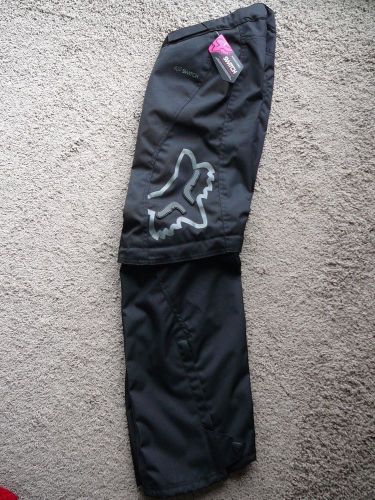 Nwt women&#039;s fox switch silvah pant over boot 3/4 black motocross dirt bike $110