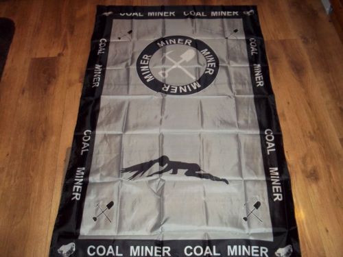 Coal miner flag -gray  &amp; blk. 3 x5 ft  new