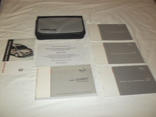 2005 nissan quest owner manual 6/pc.set &amp; nissan premium zippered factory case