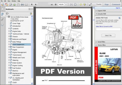 2001 2002 2003 lotus elise exige factory oem service repair workshop fsm manual