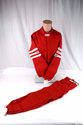 Rjs racing sfi 3-2a/1 classic 2 pc suit fire suit red size xs &amp; 14/16