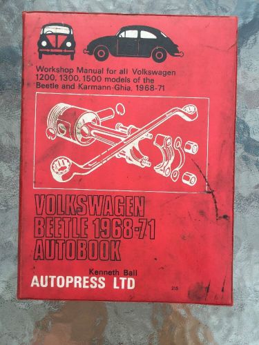 Original volkswagen beetle 1968-71 auto book - kenneth ball manual