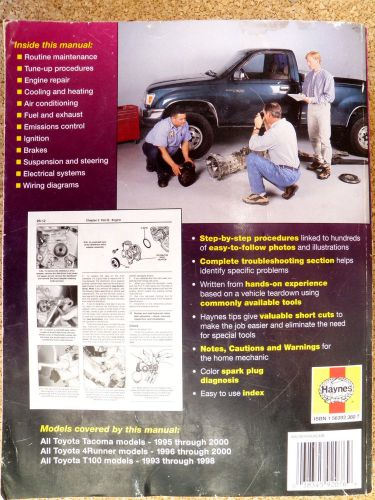 1996 - 2000 haynes toyota repair manual tacoma t100 4 runner 2wd 4wd