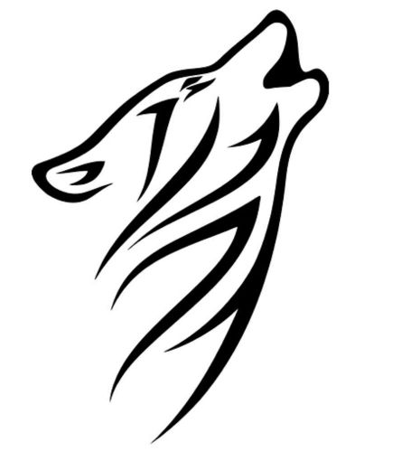 Howling tribal wolf vinyl graphic decal car window sticker--white nice!