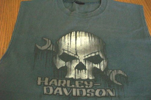 Harley-davidson used blue, skull,  xl sleeveless  tank