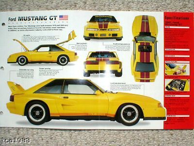 Ford mustang gt fox imp brochure: 1986,1987,1988,....