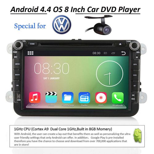 Us pure android 4.4 kitkat os 8&#034; 2din t car dvd player gps radio stereo for vw