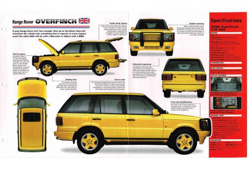 Range rover overfinch 570 hse imp brochure: 1998,1997,1996