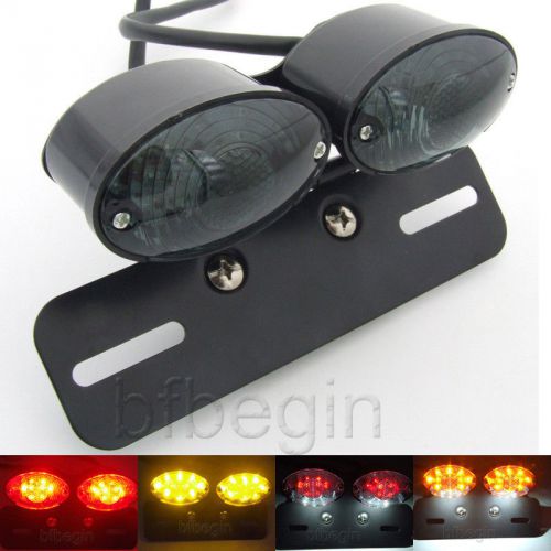 Motorcycle turn signal tail quad atv led brake license plate integrated light