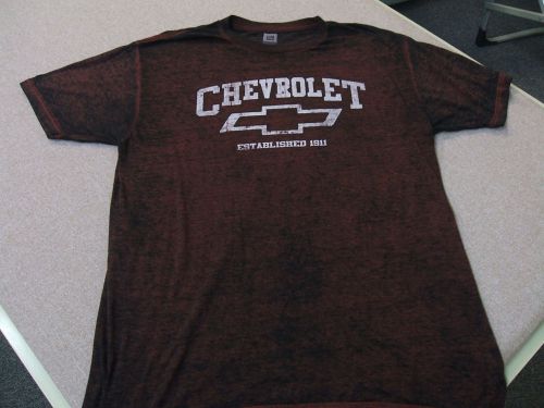 Gm red/black thin knit t-shirt chevrolet logo established 1911 l large 42/44