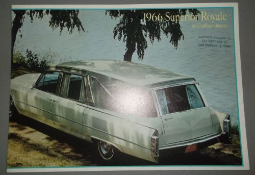 1966 superior coach superior royale cadillac chassis hearse brochure folder