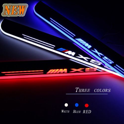 Led flash door sills moving scuff plate light for bmw x5 e70 2007-2012