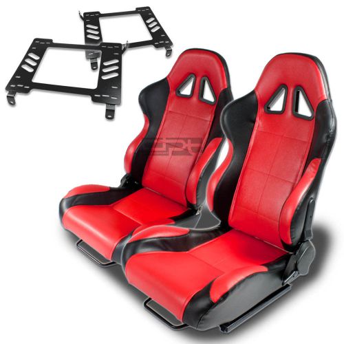 Type-5 racing seat black red woven+silder/rail+for 94-05 dodge neon sxmount x2