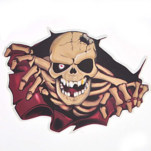 1pc reflective cyclopia skull skeleton sticker decal for motorcycle motorbike#