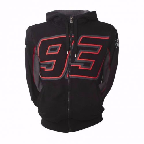 Marc marquez 93 mm93 fans hoodie zippered sweatshirt motogp black cotton xl xxl