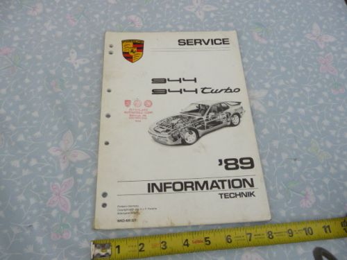 Porsche 944  944 turbo factory information manual 1989 wkd 495 321 technik