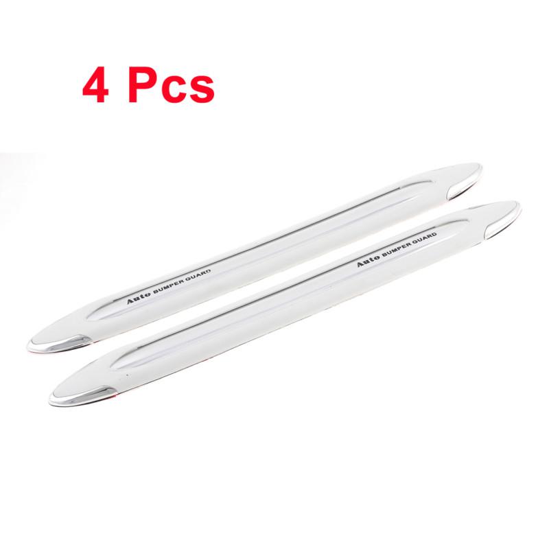 4pcs 44.5cm long white silver tone decorative bumper guard sticker for car