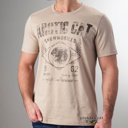 Arctic cat men&#039;s snowmobiles throwback t-shirt tee t shirt - tan - 5269-46_