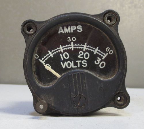 Vintage an3200-300 amps volts aircraft indicator gauge