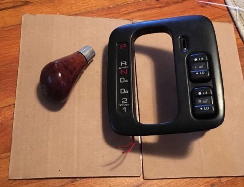 1996-1998 acura 3.5rl heated seat switch shifter trim cover w/ woodgrain knob