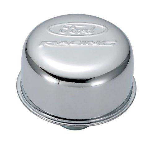 Proform 302-215 &#034;ford racing&#034; air breather cap, chrome, push-in (m-6766-b302)..