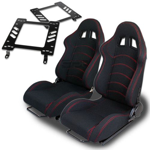 Type-1 racing seat black cloth+silder+for 82-92 firebird trans am 3g bracket x2