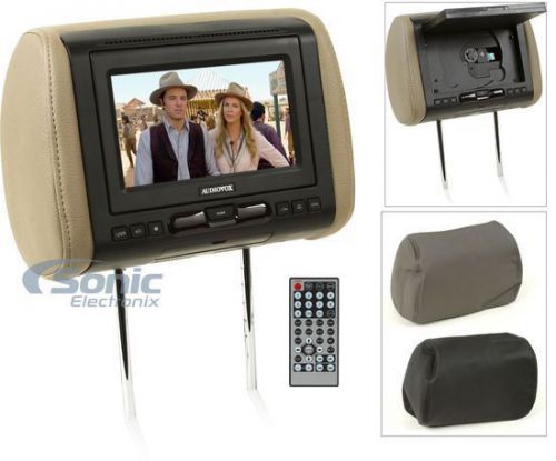 Audiovox avxmtghr1d black/gray/tan 7&#034; lcd headrest monitor w/built-in dvd player