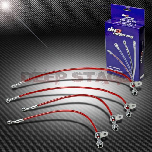 Stainless steel braided hose race brake line for 02-05 honda civic si ep3 red