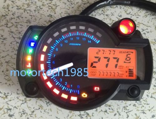 299km/h lcd digital motorcycle speedometerodometer motobike tachometer new