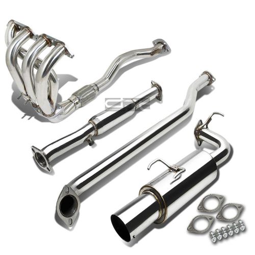 For 93-97 corolla e100 1.8 4&#034;muffler tip stainless steel catback+header exhaust