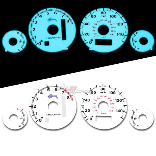 Indiglo glow gauge+harness dash face for 01-02 honda civic ex/lx auto d17a2 vtec