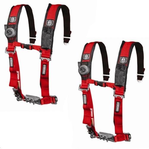 Pro armor 4 point harness 3&#034; pads seat belt pair red polaris rzr xp turbo