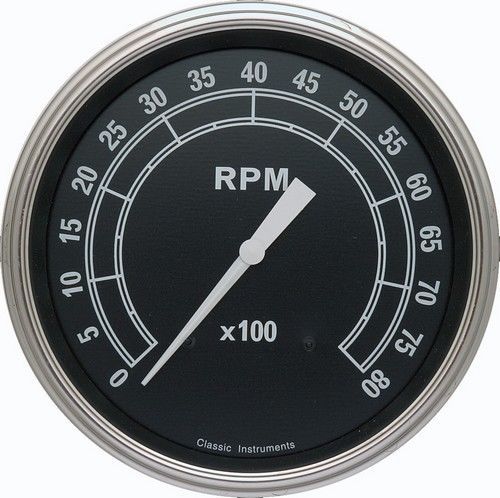 Classic instruments tr71slc tachometer 8,000 rpm - traditional - stainless low