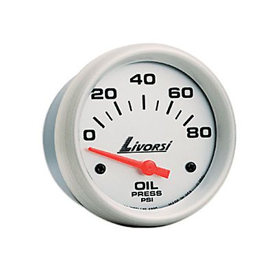 Livorsi electric automotive 0-80 psi oil pressure gauge platinum 2 1/16&#034;
