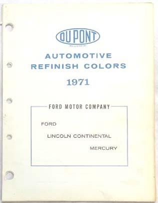 1971 ford lincoln mercury dupont color paint chip book all models original