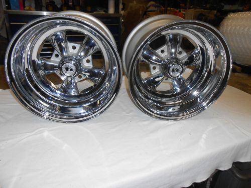 15 x10&#034;   vintage  nos  keystone  chrome   rim wheel set of 2