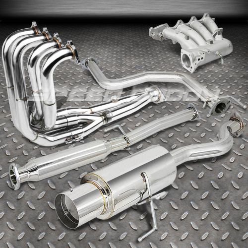 Fits 94-01 integra gsr dc2 tri-y header+b18 cast intake manifold+catback exhaust